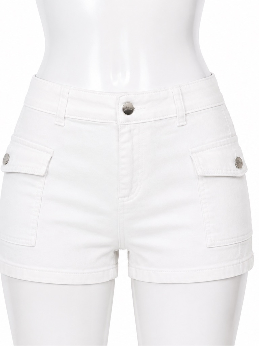 Women's White Cargo Pocket Shorts